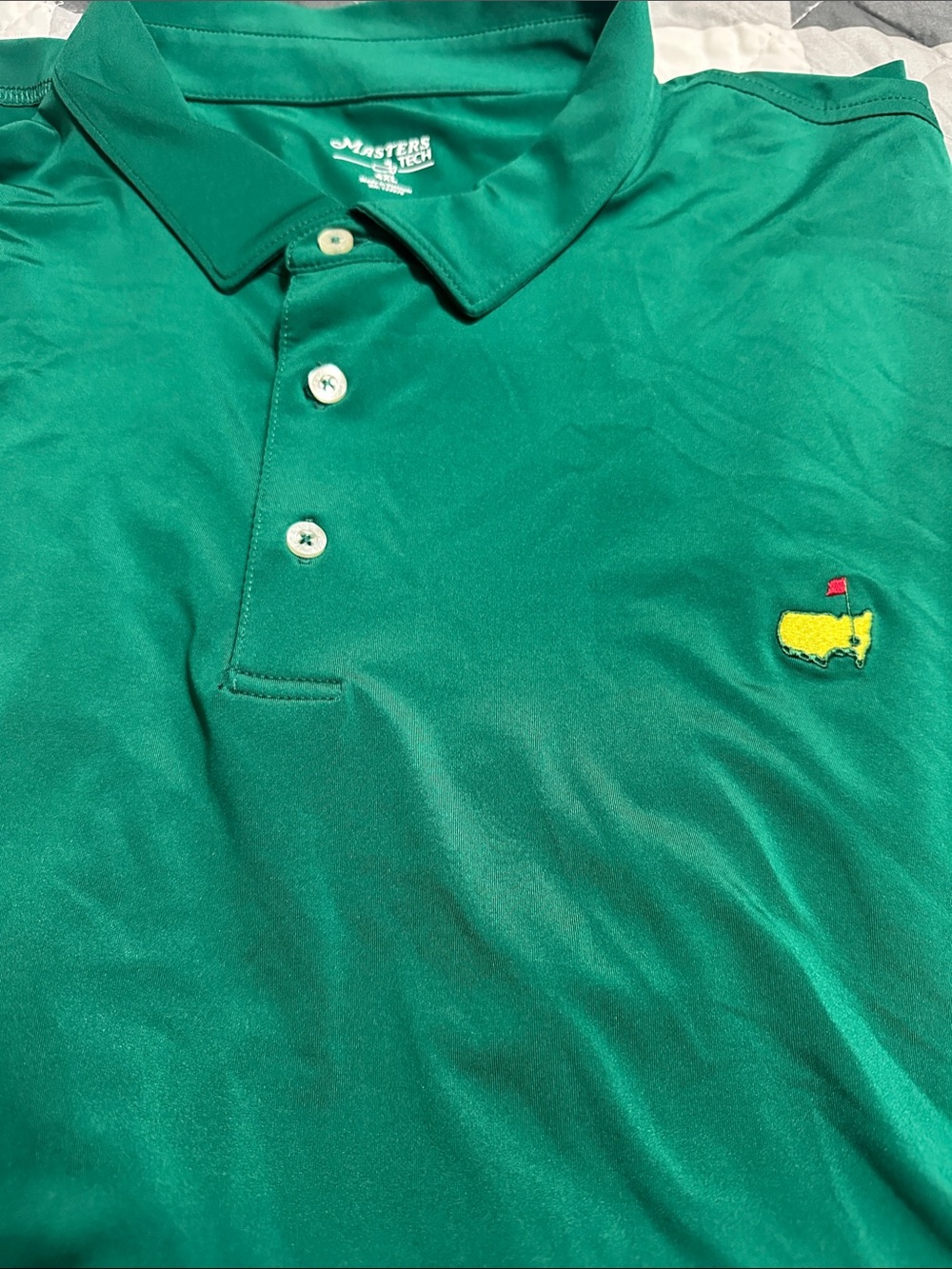 Masters Emerald Green Polo with Yellow Embroidered Logo